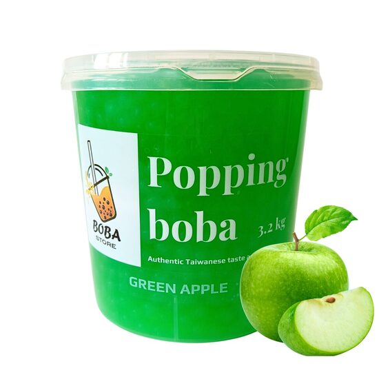 GREEN APPLE flavoured Popping Boba, 3.2 kg